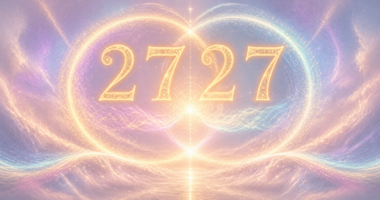 エンジェルナンバー2727を象徴する2つの光の輪が響き合うイメージ