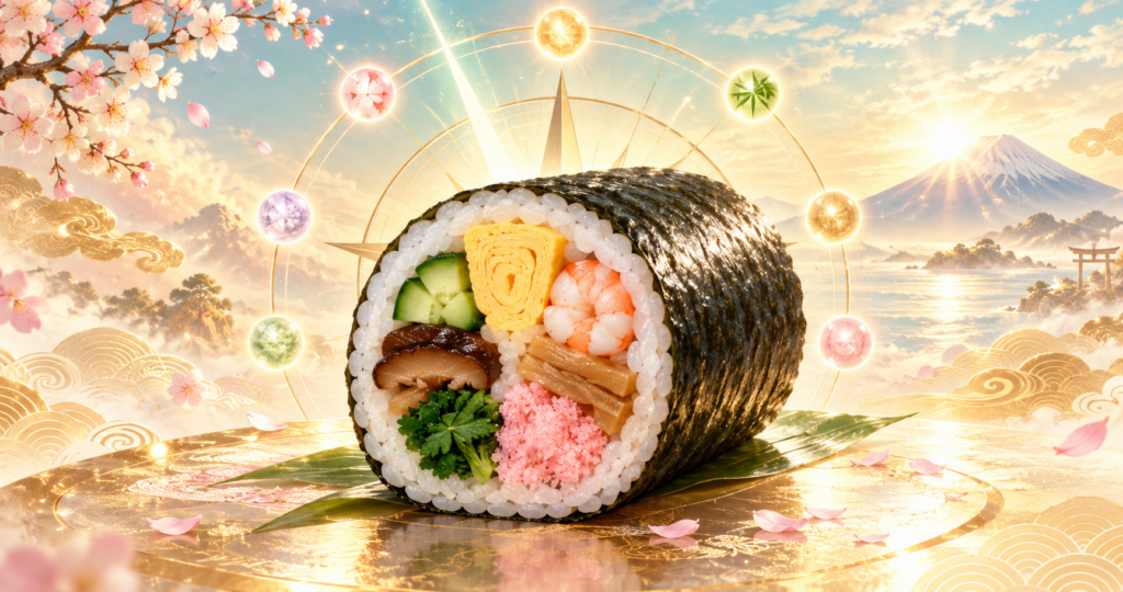 恵方巻の意味とは？具材7種の意味・由来と2027年の恵方・正しい食べ方